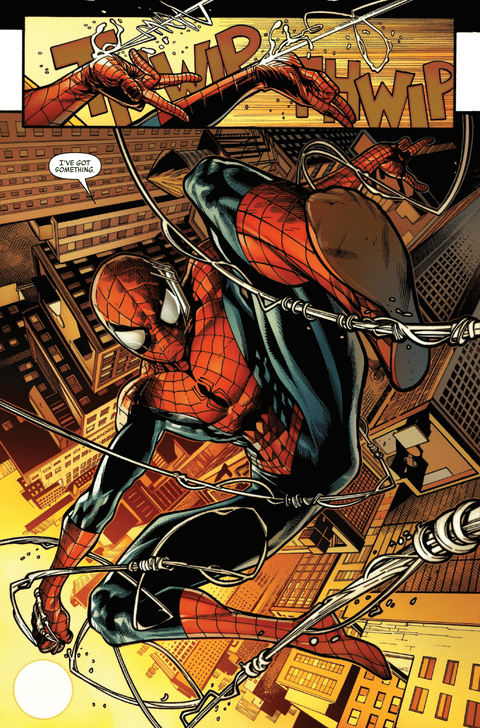 Spider-Man swinging through a humid New York City in Predator Versus Spider-Man