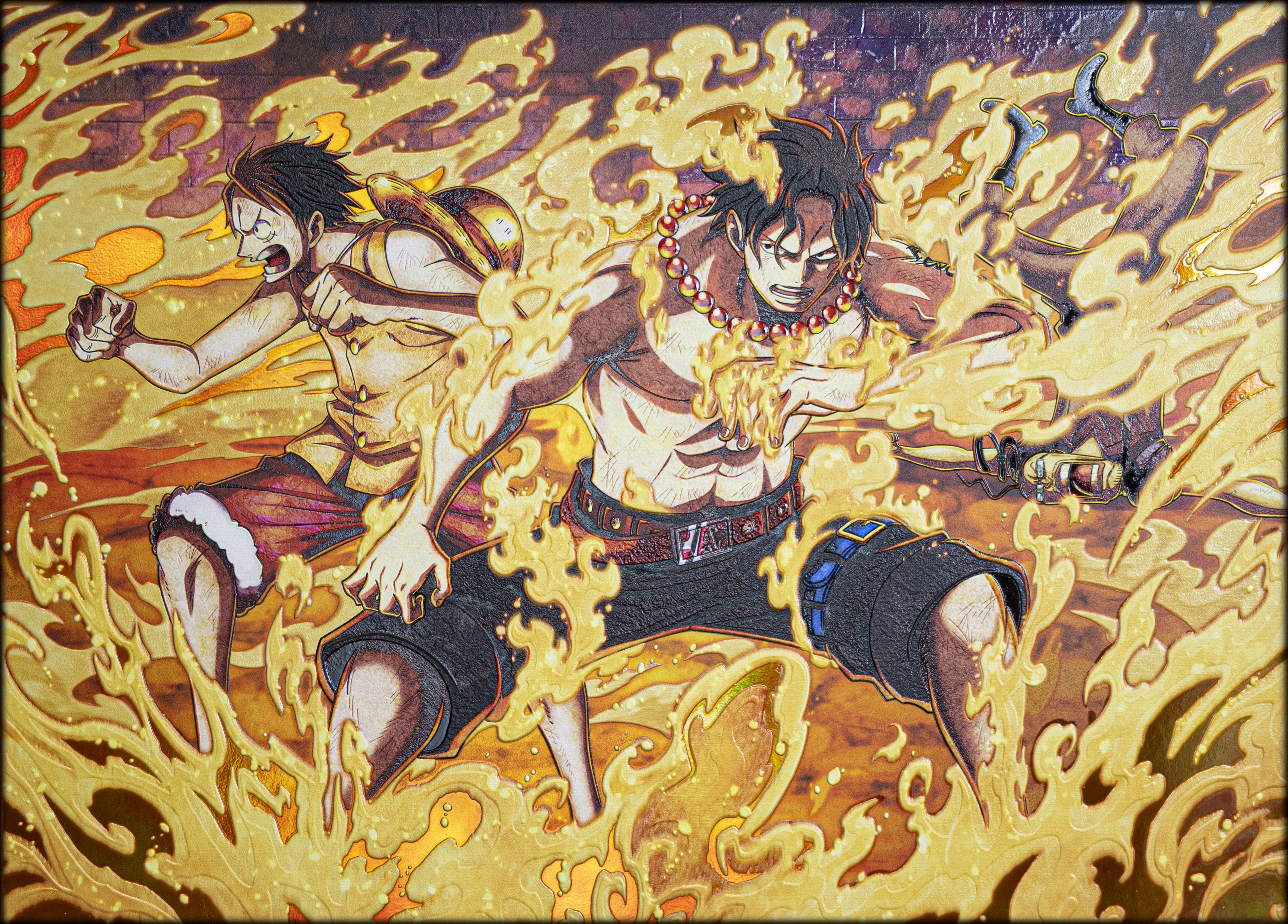 one piece metal poster displate ax 2025