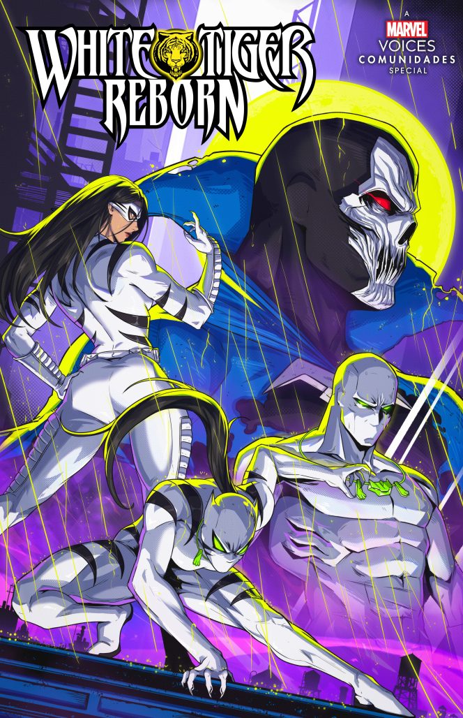It's a pack of White Tigers and some bad guy behind them