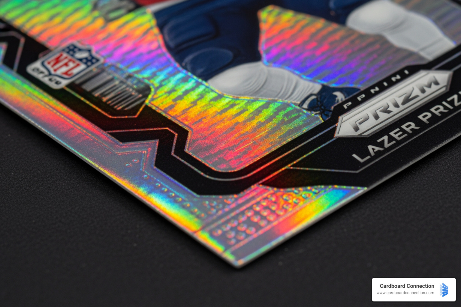2025 Panini Prizm Black Lazer Prizm parallel featuring a vibrant prismatic pattern - 2025 Panini Prizm Black NFL Trading 2025 Panini Prizm Black NFL Set Review and Checklist 14
