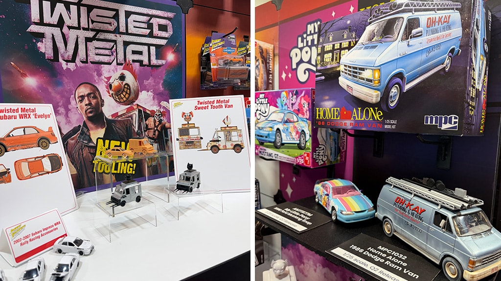 New products from Round 2, including Twisted Metal die-cast, and licensed model kits featuring My Little Pony and Home Alone at Toy Fair New York 2026 | Source: The Toy Book
